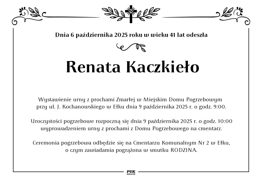 Renata Kaczkieło - nekrolog